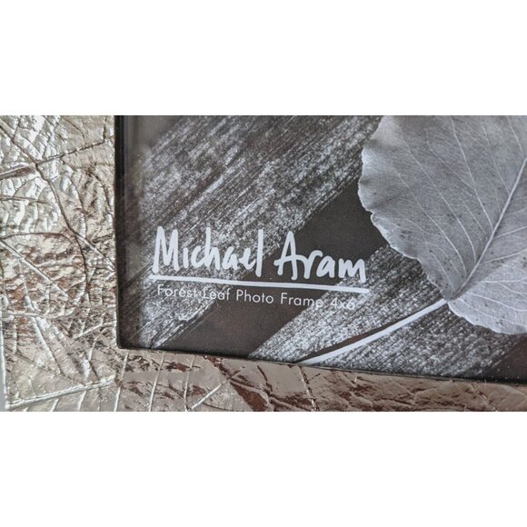 Michael Aram Designer Photo Frame Forest Leaf Cast Metal Silver Color 4 * 6 in - Picture 3 of 16